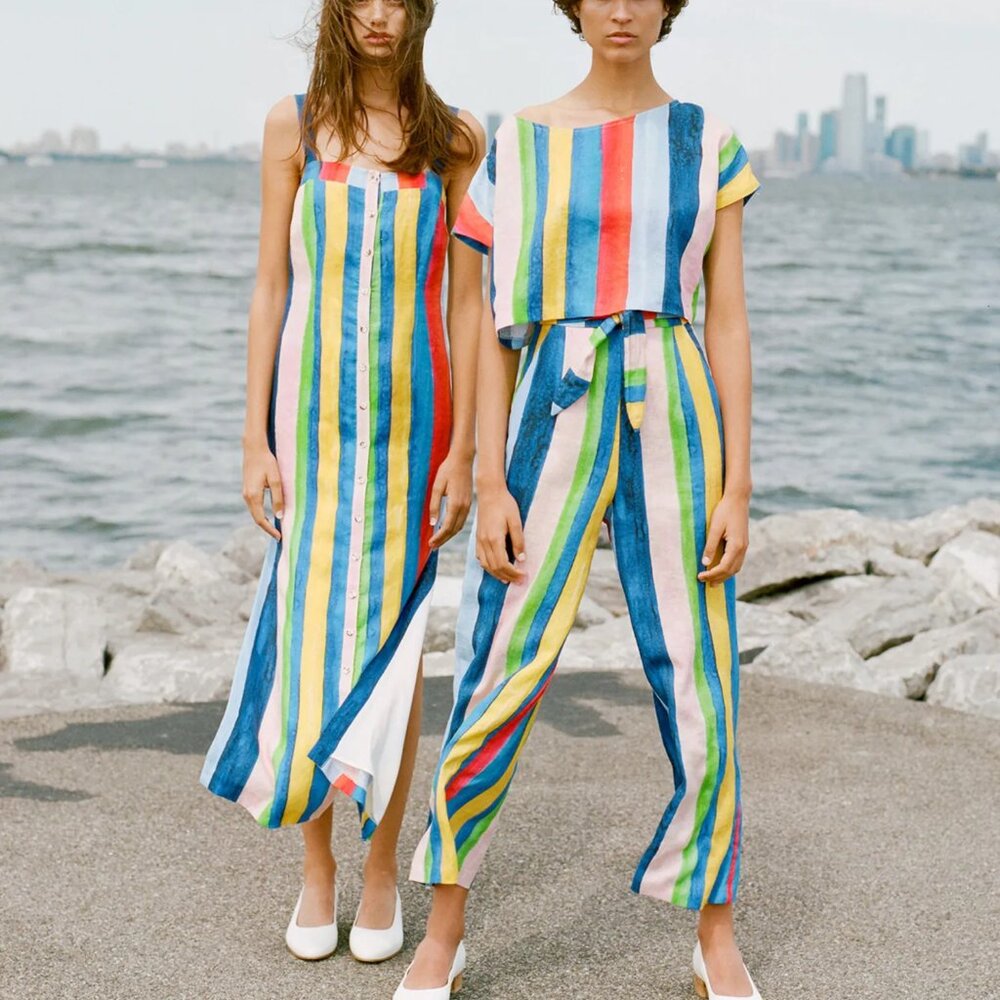 Mara Hoffman Striped Linen Tie-Waist Pants – Size 6